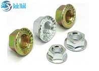 Mặt bích Hex Nuts Vật liệu sắt / hợp kim hoàn toàn bằng ren Tiêu chuẩn DIN 6932