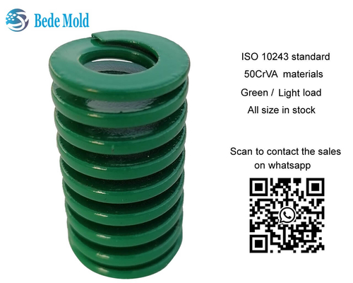 ISO 10243 Tải nhẹ tiêu chuẩn Khuôn lò xo Màu xanh lá cây 50CrVA Vật liệu OD10 ~ 63mm